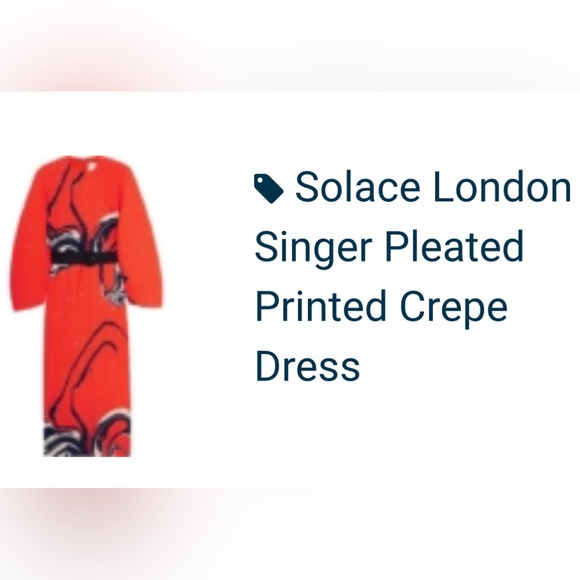 Solace London Singer Pleated Printed Crepe Dress size 8 - Picture 6 of 16
